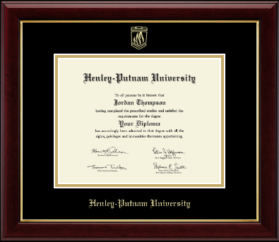 Henley-Putnam University diploma frame - Gold Embossed Diploma Frame in Gallery