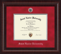 Saint Xavier University Presidential Silver Engraved Diploma Frame in Premier