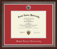 Saint Xavier University Silver Engraved Medallion Diploma Frame in Devonshire