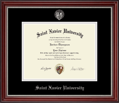 Saint Xavier University diploma frame - Silver Embossed Diploma Frame in Kensington Silver