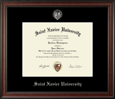 Saint Xavier University diploma frame - Silver Embossed Diploma Frame in Studio