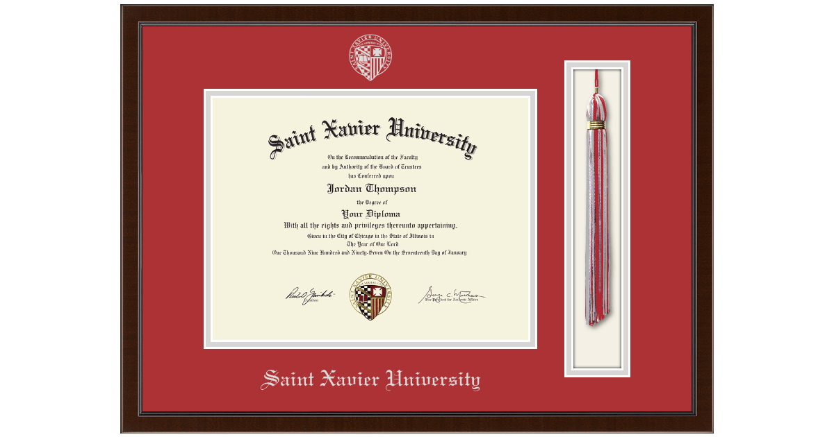 Tassel & Cord Diploma Frame in Delta Saint Xavier University Item 236546