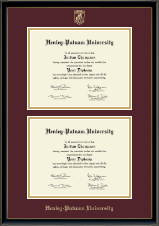 Henley-Putnam University Double Diploma Frame in Onexa Gold