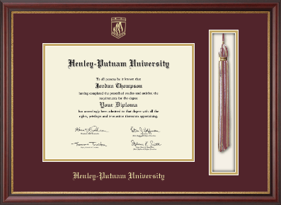 Henley-Putnam University diploma frame - Tassel & Cord Diploma Frame in Newport
