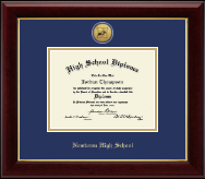 Newtown High School in Connecticut diploma frame - Gold Engraved Medallion Diploma Frame in Gallery