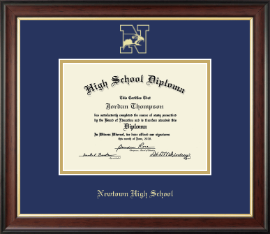 Newtown High School in Connecticut diploma frame - Gold Embossed Diploma Frame in Studio Gold