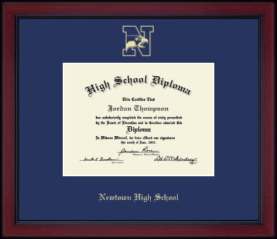 Newtown High School in Connecticut diploma frame - Gold Embossed Diploma Frame in Academy