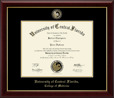 University of Central Florida diploma frame - Masterpiece Medallion Diploma Frame in Gallery
