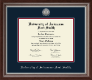 University of Arkansas - Fort Smith Silver Engraved Medallion Diploma Frame in Devonshire