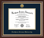 Northern Arizona University Gold Engraved Medallion Diploma Frame in Hampshire