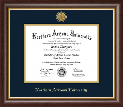 Northern Arizona University diploma frame - Gold Engraved Medallion Diploma Frame in Hampshire