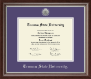 Truman State University diploma frame - Silver Engraved Medallion Diploma Frame in Devonshire