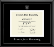 Truman State University diploma frame - Silver Embossed Diploma Frame in Onyx Silver