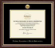 National Association of Health Underwriters Gold Engraved Medallion Certificate Frame in Hampshire