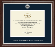 National Association of Health Underwriters certificate frame - Silver Engraved Medallion Certificate Frame in Devonshire