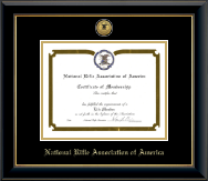 National Rifle Association of America certificate frame - Gold Engraved Medallion Certificate Frame in Onyx Gold