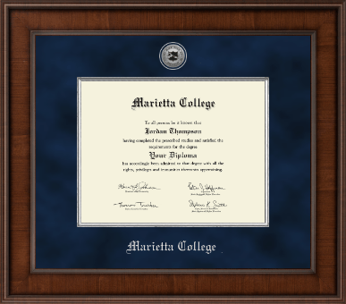 Marietta College diploma frame - Presidential Silver Engraved Diploma Frame in Madison