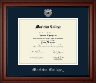 Marietta College diploma frame - Silver Engraved Medallion Diploma Frame in Cambridge