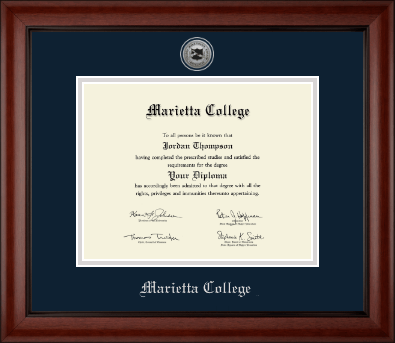 Marietta College diploma frame - Silver Engraved Medallion Diploma Frame in Cambridge