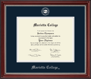 Marietta College diploma frame - Silver Embossed Diploma Frame in Kensington Silver