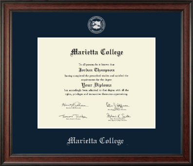 Marietta College diploma frame - Silver Embossed Diploma Frame in Studio