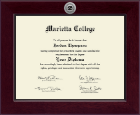 Marietta College Century Silver Engraved Diploma Frame in Cordova