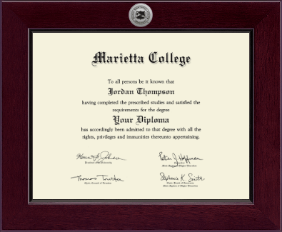 Marietta College diploma frame - Century Silver Engraved Diploma Frame in Cordova