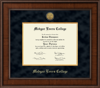 Medgar Evers College diploma frame - Presidential Gold Engraved Diploma Frame in Madison