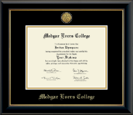 Medgar Evers College Gold Engraved Medallion Diploma Frame in Onyx Gold