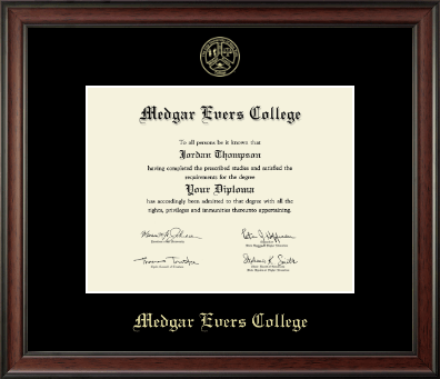 Medgar Evers College diploma frame - Gold Embossed Diploma Frame in Studio