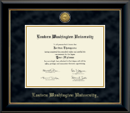 Eastern Washington University diploma frame - Gold Engraved Medallion Diploma Frame in Onyx Gold