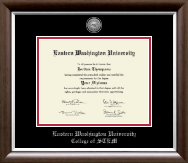 Eastern Washington University diploma frame - Silver Engraved Medallion Diploma Frame in Devonshire