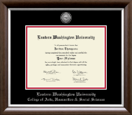 Eastern Washington University diploma frame - Silver Engraved Medallion Diploma Frame in Devonshire