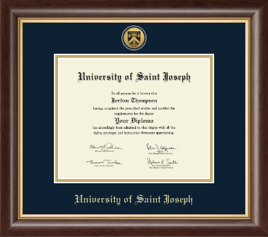 University of Saint Joseph in Connecticut diploma frame - Gold Engraved Medallion Diploma Frame in Hampshire