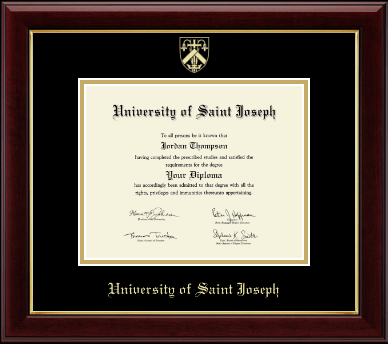 University of Saint Joseph in Connecticut diploma frame - Gold Embossed Diploma Frame in Gallery