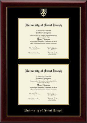 University of Saint Joseph in Connecticut diploma frame - Double Diploma Frame in Gallery