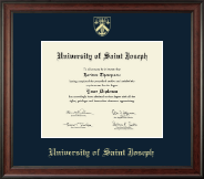 University of Saint Joseph in Connecticut diploma frame - Gold Embossed Diploma Frame in Studio