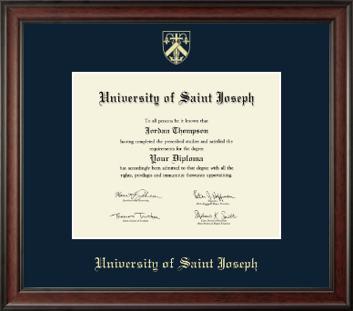 University of Saint Joseph in Connecticut diploma frame - Gold Embossed Diploma Frame in Studio