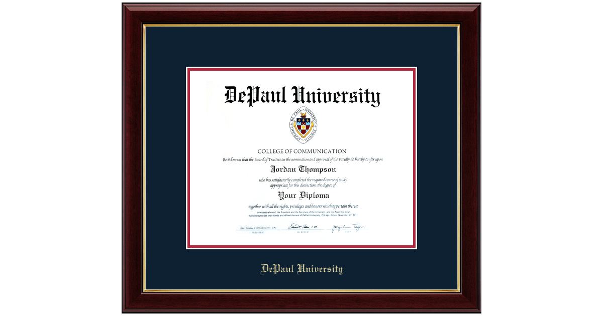 PhD Gold Embossed Diploma Frame in Gallery DePaul University Item