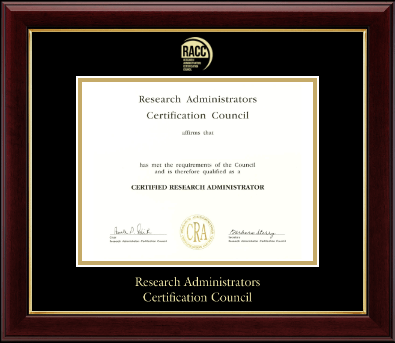 Research Administrators Certification Council certificate frame - Gold Embossed Certificate Frame in Gallery