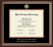 Ohio Northern University Gold Engraved Medallion Diploma Frame in Hampshire