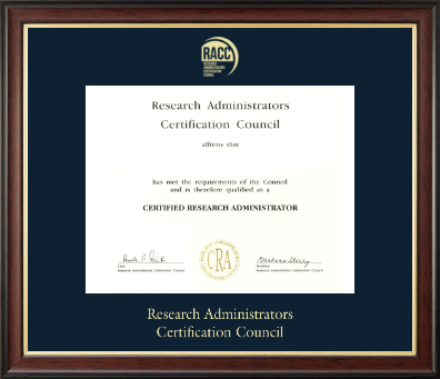 Research Administrators Certification Council certificate frame - Gold Embossed Certificate Frame in Studio Gold