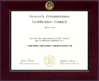 Research Administrators Certification Council Century Gold Engraved Certificate Frame in Cordova
