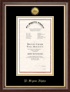 Pi Sigma Alpha Honor Society Gold Engraved Medallion Certificate Frame in Hampshire