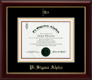 Pi Sigma Alpha Honor Society Gold Embossed Certificate Frame in Gallery