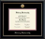Victory University Gold Engraved Medallion Diploma Frame in Onyx Gold