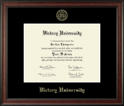 Victory University diploma frame - Gold Embossed Diploma Frame in Studio