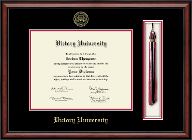 Victory University diploma frame - Tassel & Cord Diploma Frame in Southport