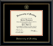 The University of Findlay Gold Embossed Diploma Frame in Onyx Gold