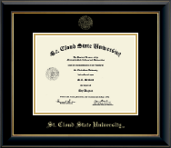 St. Cloud State University diploma frame - Gold Embossed Diploma Frame in Onyx Gold